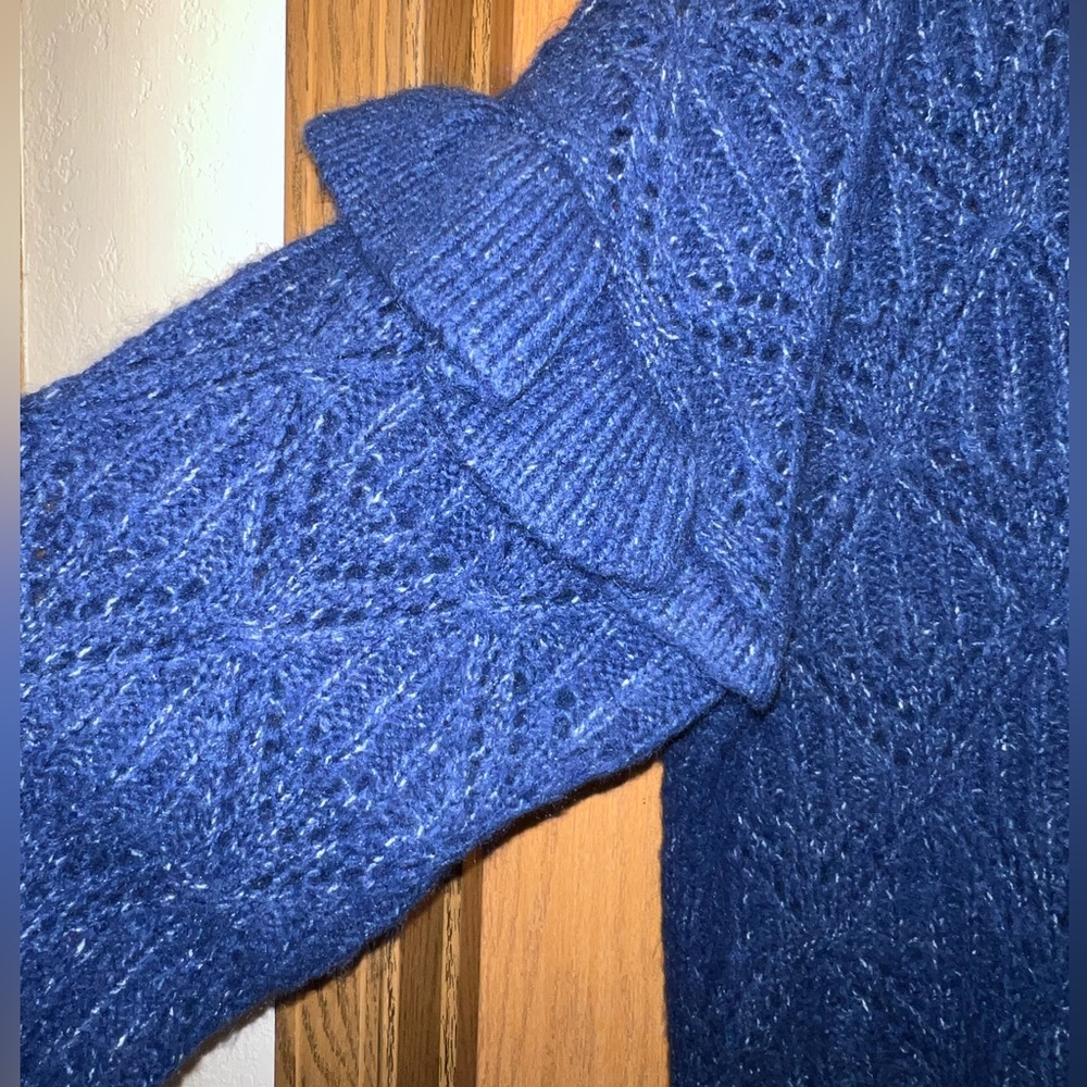 Pointelle Knit Ruffle Sleeve Sweater - Picture 5 of 7